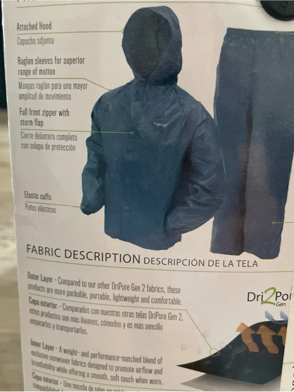 Frogg Toggs youth ultra lite blue Rain suit packable kids hooded Rain suit  NEW
